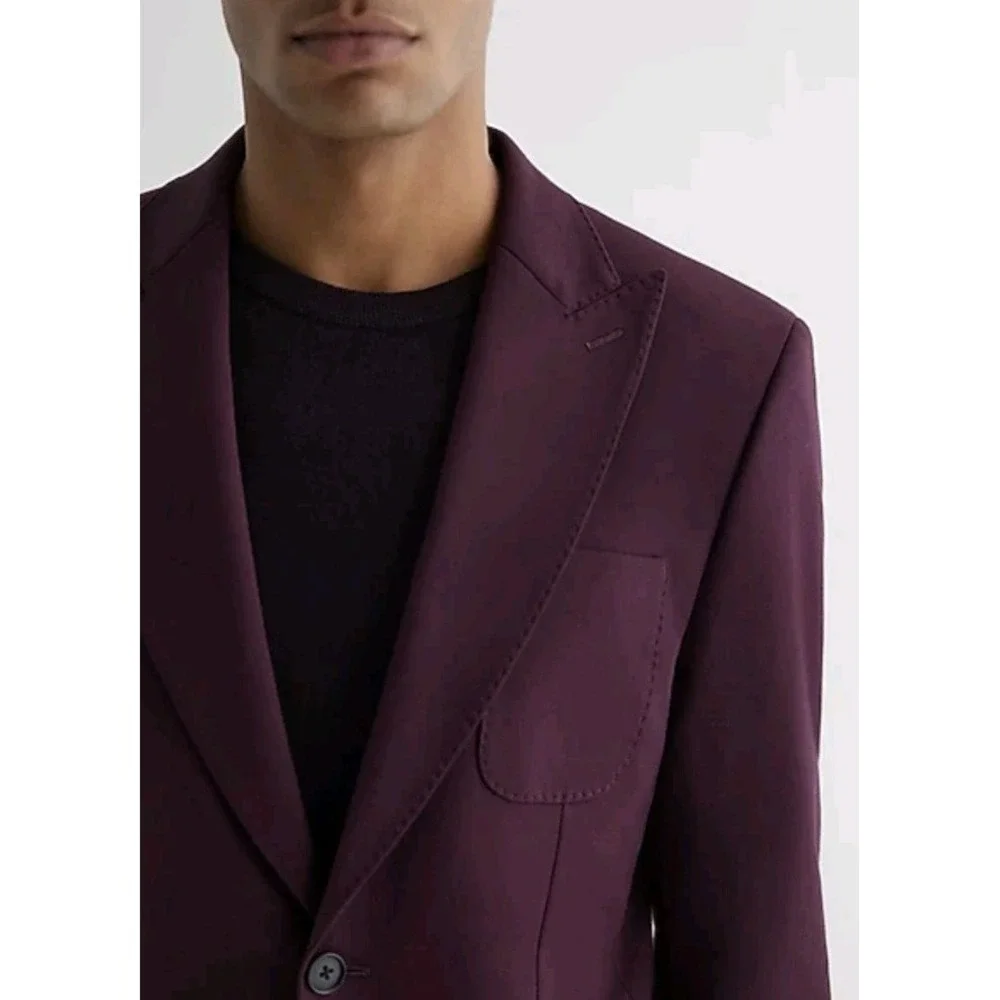 NWT Express Men's Slim Purple Cotton Blend Suit Jacket Sz 36S Office Business‎
